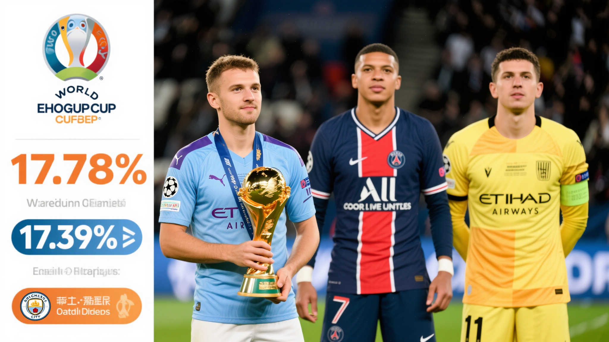 世俱赛夺冠机率:曼城居首,巴黎紧随其后 世俱赛夺冠机率:曼城居首,巴黎紧随其后